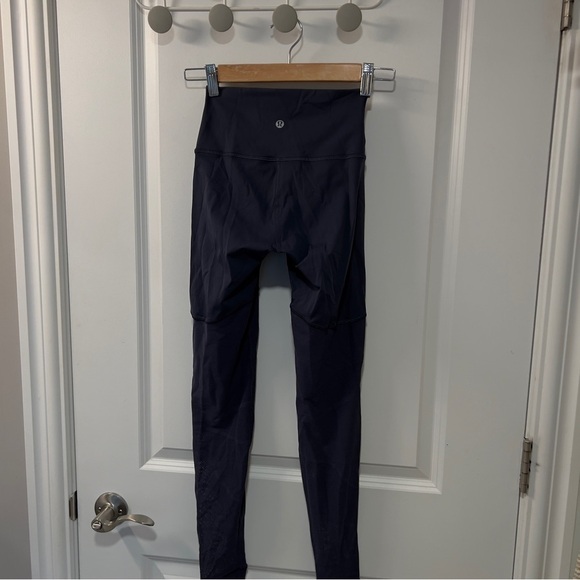 Lululemon Sheer Will HR Pulse Tight in Stone Blue Gray Mesh Legging Size 4 - Picture 7 of 11